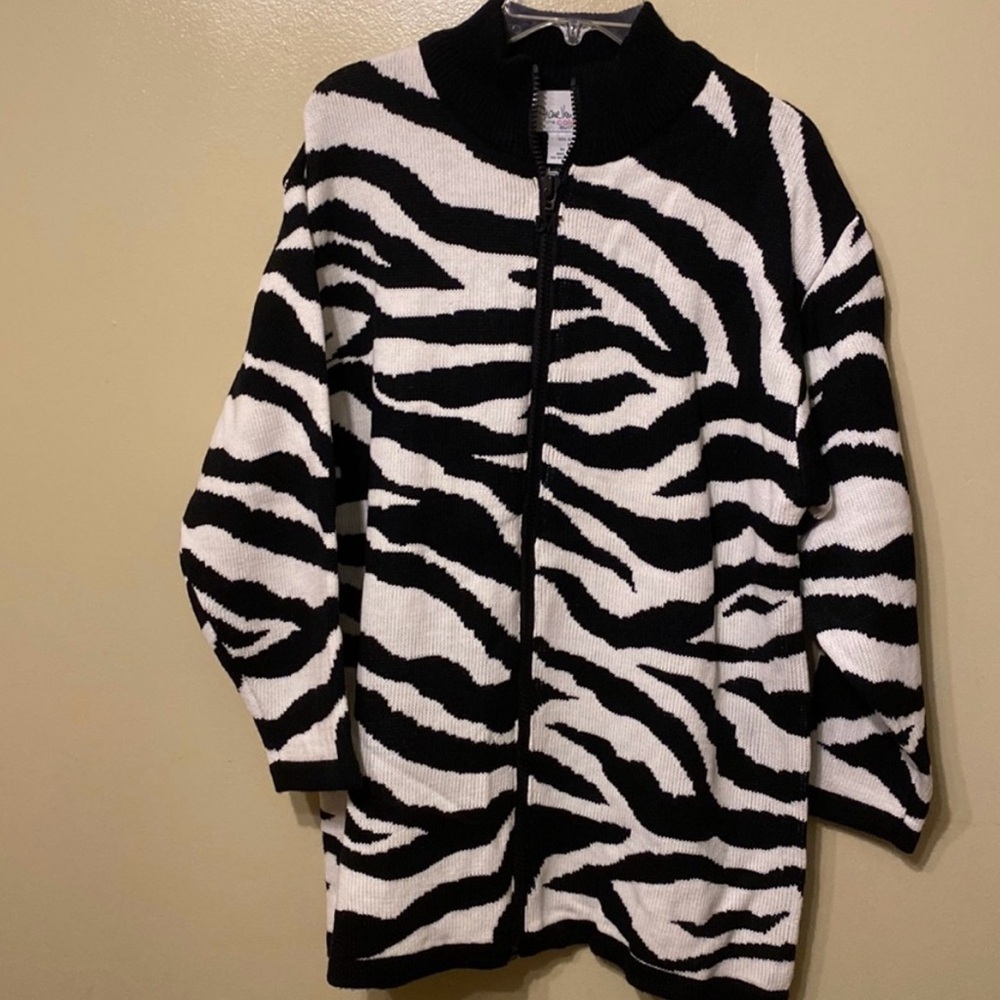 Diane Von Furstenberg Black and White Knit Cardigan
